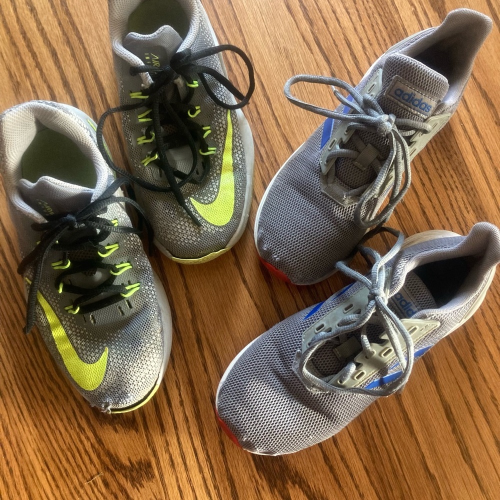 TWO pair boys sz 3 used shoes…great for play Nike & adidas GREAT PLAY SHOES